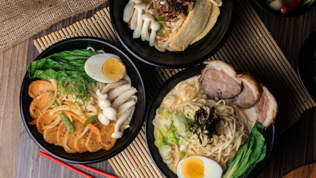 Japanese ramen noodles with some delicious types