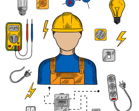 52089242-iconos-profesión-de-electricista-con-el-hombre-eléctrica-en-el-casco-amarillo-suministros